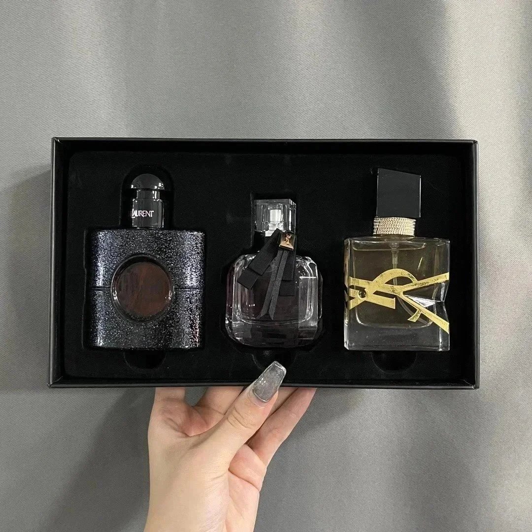 Louis Vuitton Perfume Gift Set Collection — Saint Laurent Perfume Black Box – 30ml × 3 with Atomizers