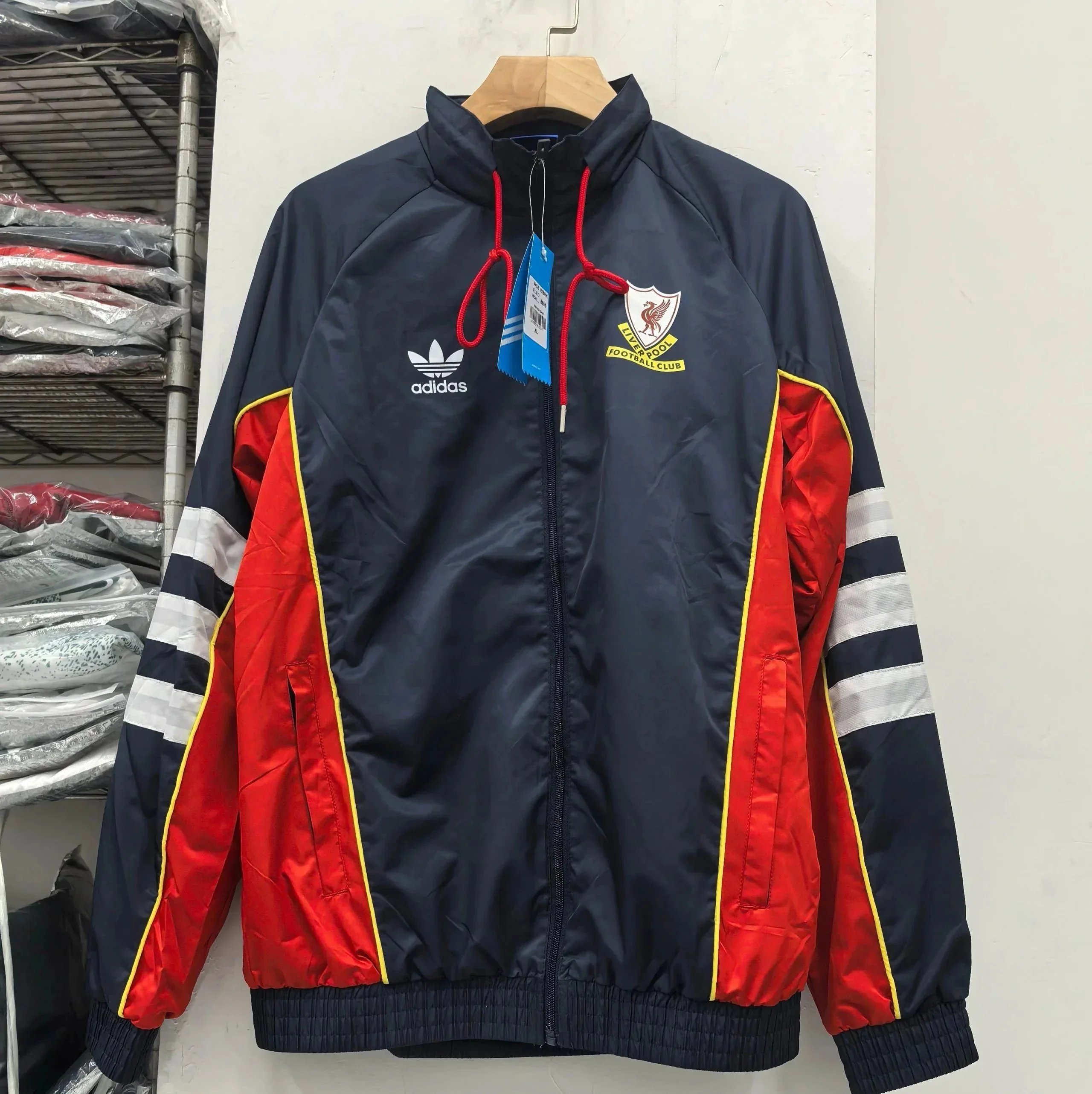 Adidas Jackets Football Club Windbreaker Jacket — Liverpool Royal Blue