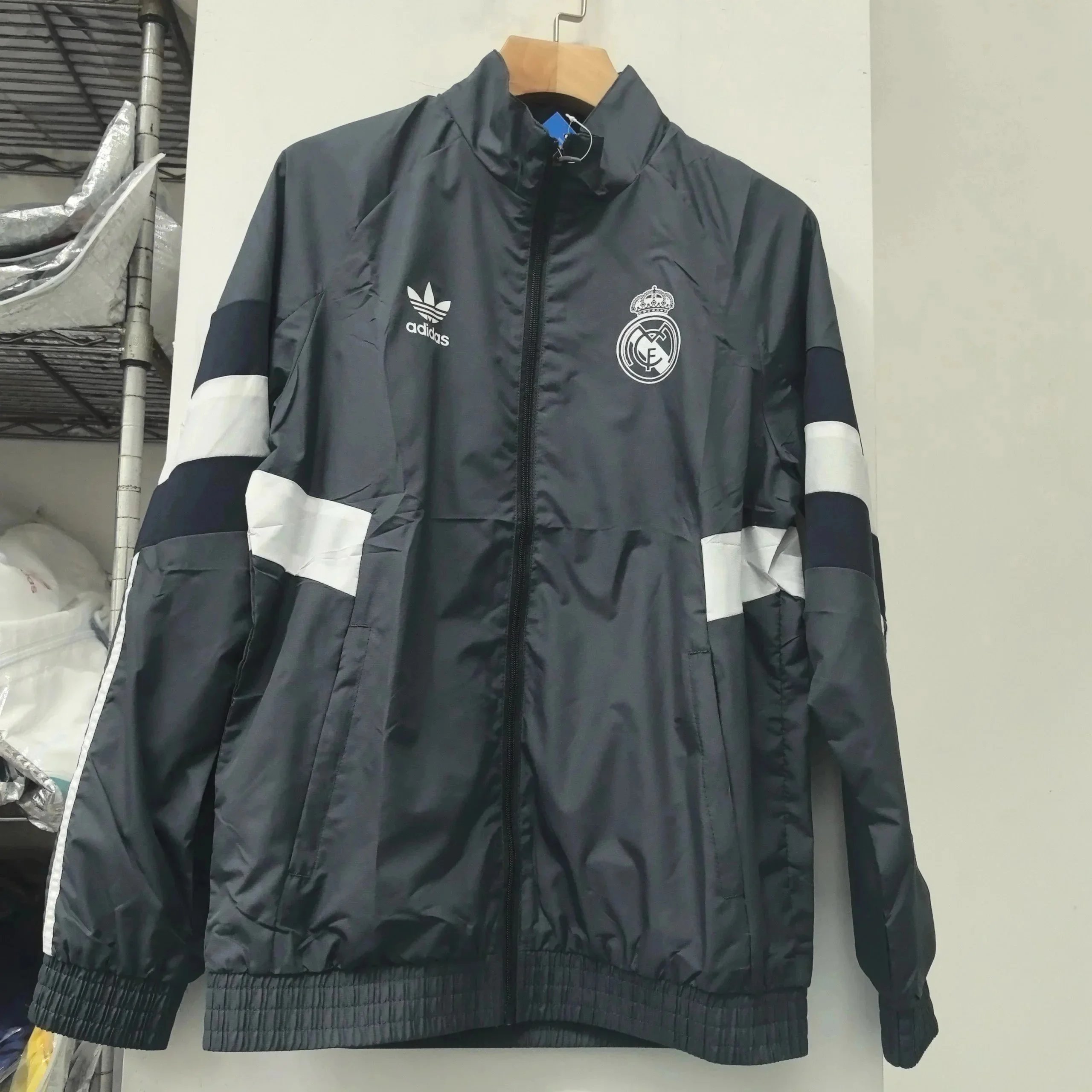 Adidas Jackets Football Club Windbreaker Jacket — Real Madrid gray