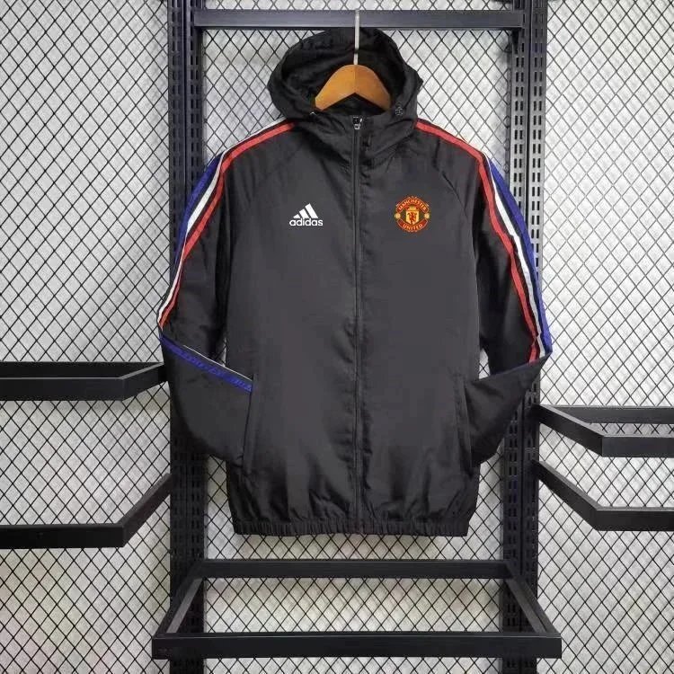 Adidas Jackets Football Club Windbreaker Jacket — Manchester United Black