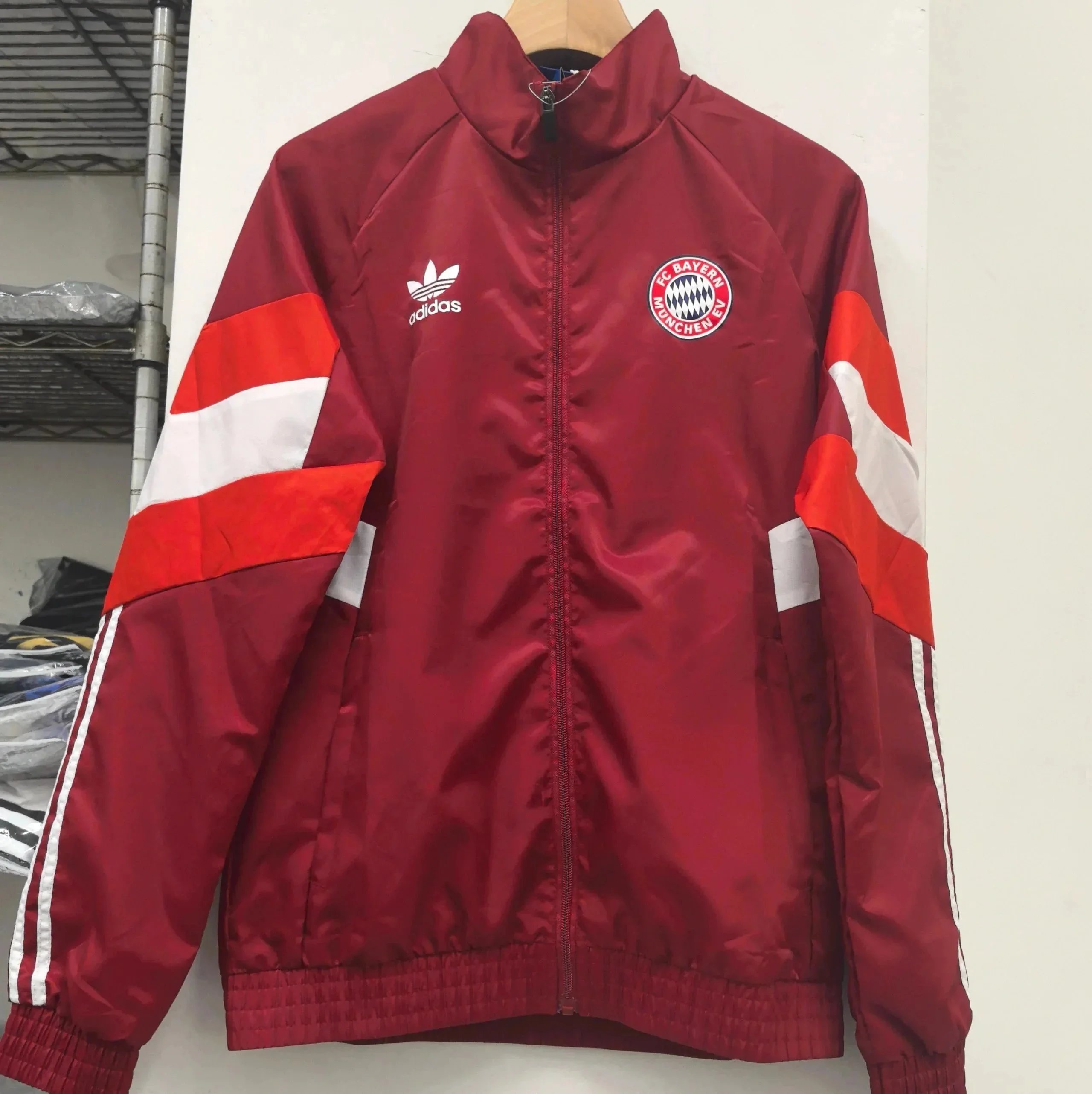 Adidas Jackets Football Club Windbreaker Jacket — New red Bayern model