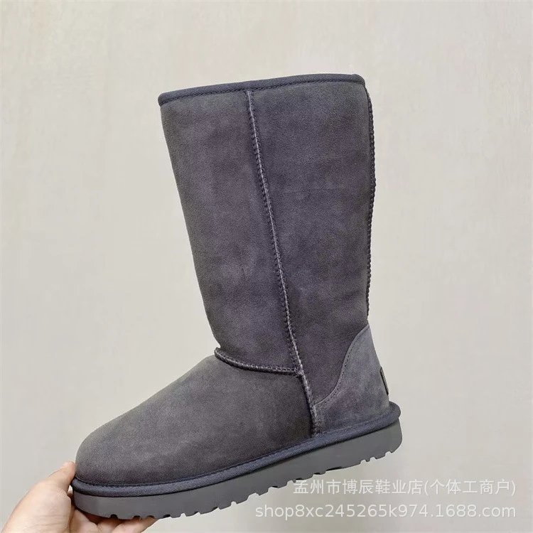 Unbranded Boots Faux Suede Shearling-Lined Snow — 5815 High-top gray