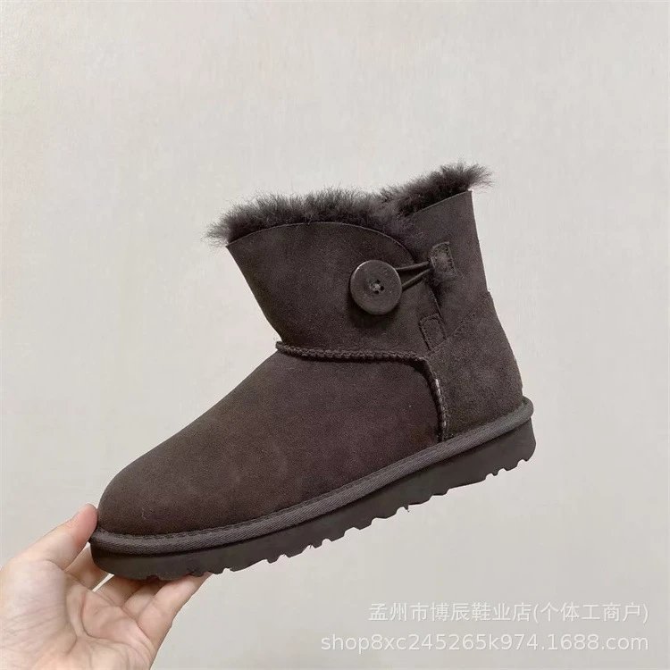 Unbranded Boots Faux Suede Shearling-Lined Snow — 3352 short wooden buckle color
