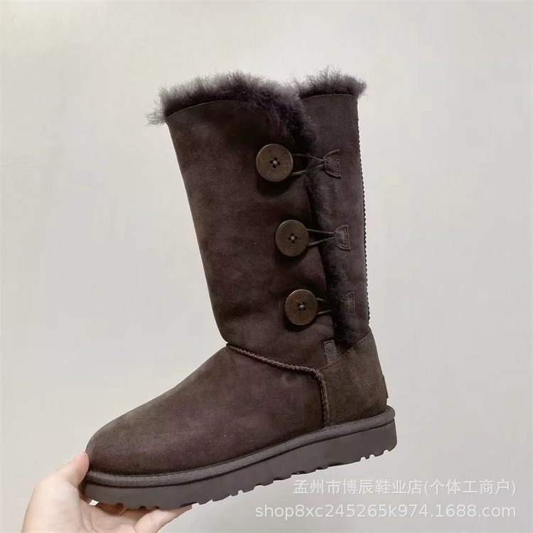 Unbranded Boots Faux Suede Shearling-Lined Snow — 1873 High wooden buckle color