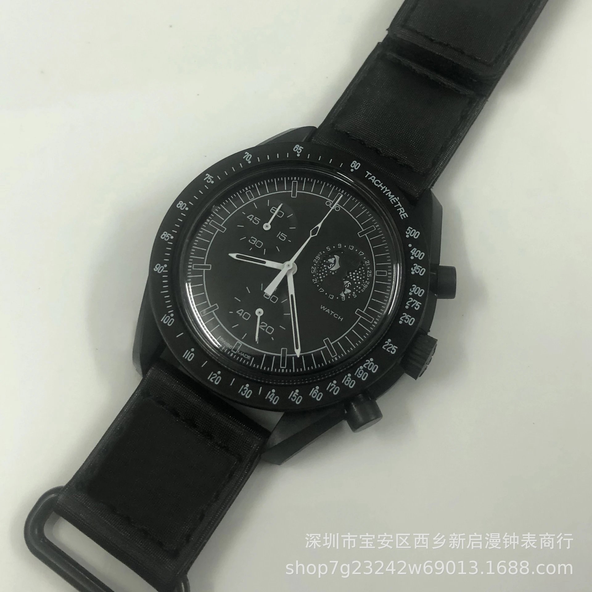 Omega MoonSwatch Mission on Earthphase and Earth chronograph watches — Black