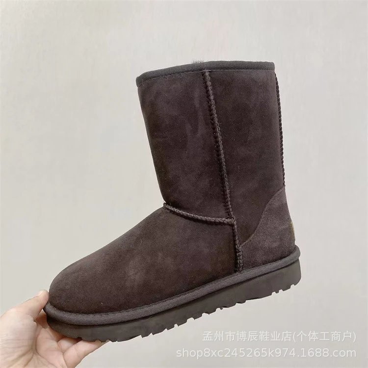 Unbranded Boots Faux Suede Shearling-Lined Snow — 5825 Mid-calf clever color