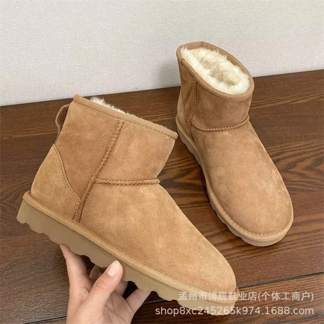 Unbranded Boots Faux Suede Shearling-Lined Snow product detail image 7