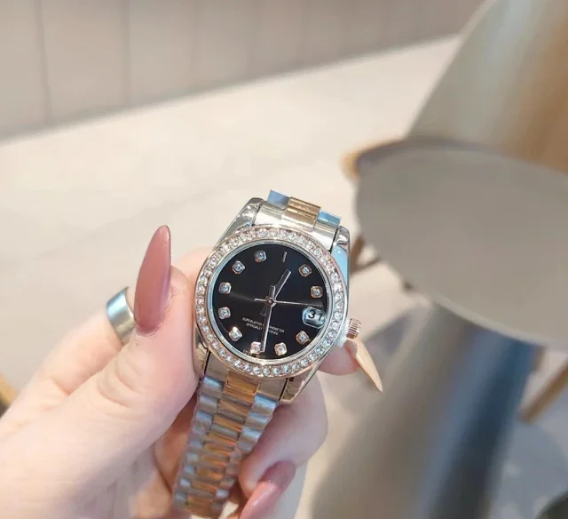 Rolex Watches Datejust crystal-bezel two-tone bracelet watch product detail image 13