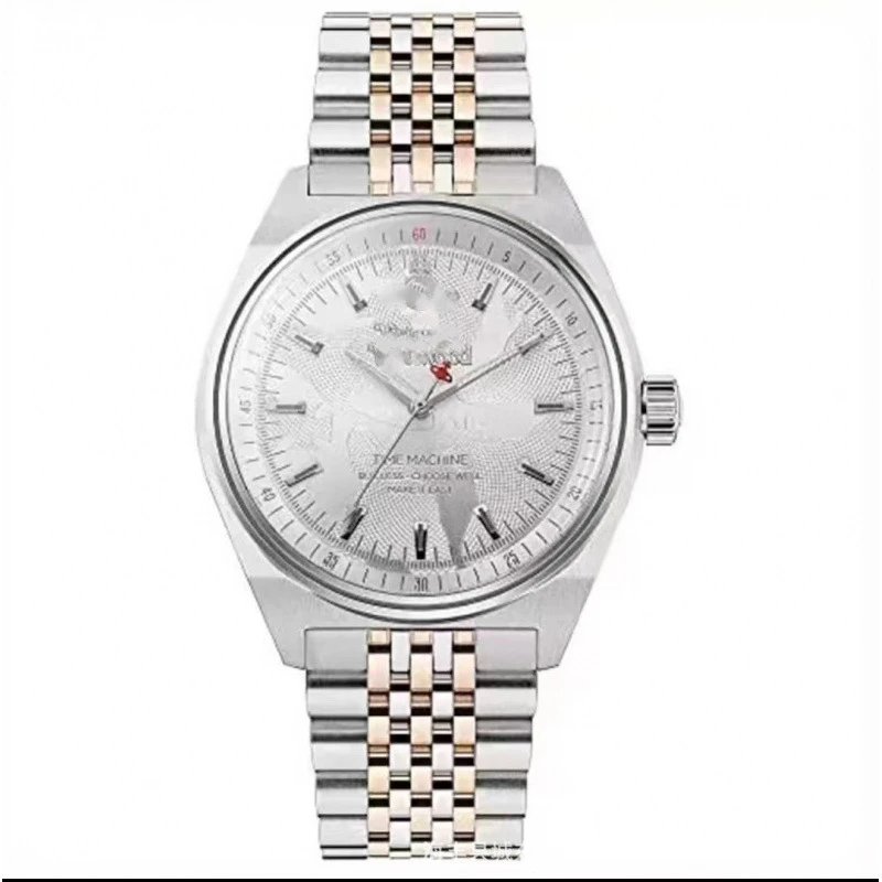 Vivienne Westwood Watches Quartz watch with orb-logo dial, date window and metal link bracelet — white 39 mm