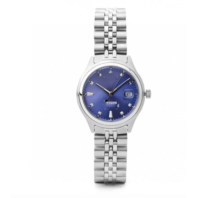 Vivienne Westwood Watches Quartz watch with orb-logo dial, date window and metal link bracelet — 29mm dark blue
