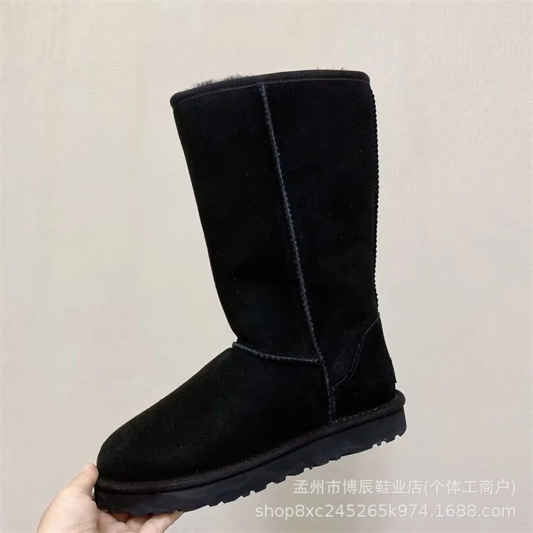 Unbranded Boots Faux Suede Shearling-Lined Snow — 1873 high wooden buckle black