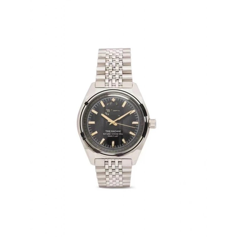 Vivienne Westwood Watches Quartz watch with orb-logo dial, date window and metal link bracelet — Black 39mm