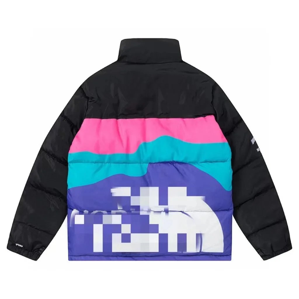 The North Face Down Jackets 1996 color-block puffer jacket — rainbow black