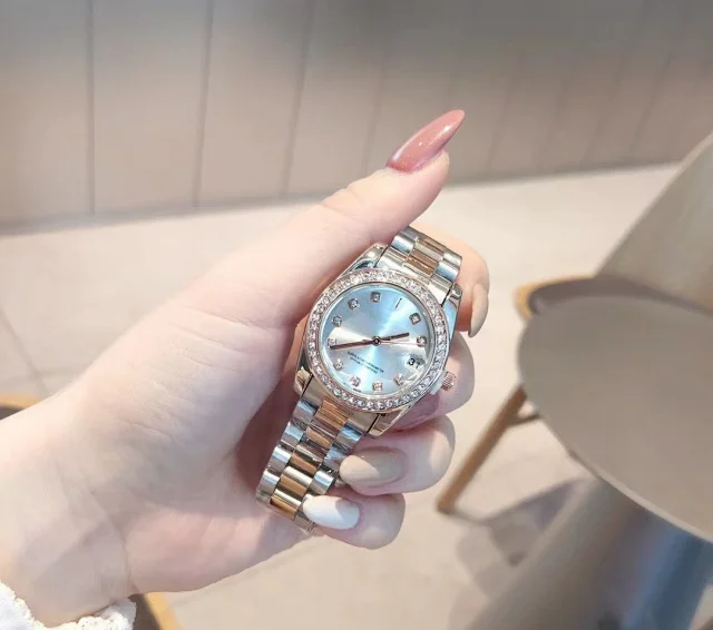 Rolex Watches Datejust crystal-bezel two-tone bracelet watch product detail image 12