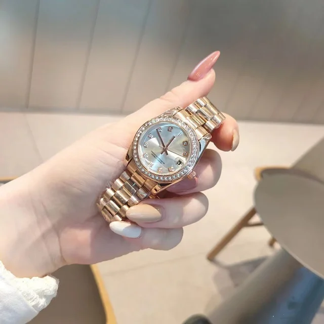 Rolex Watches Datejust crystal-bezel two-tone bracelet watch product detail image 18