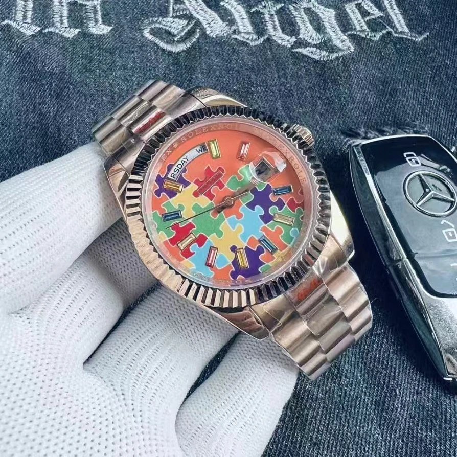 Rolex Colorful Dial Mechanical Watch image 4