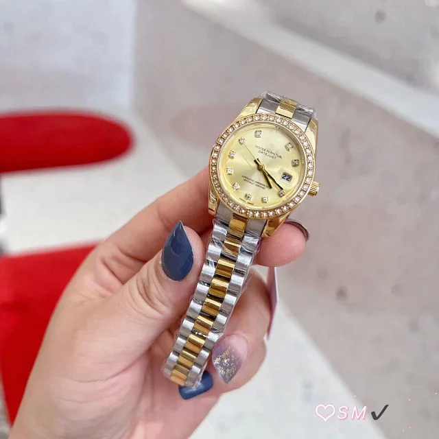 Rolex Watches Datejust crystal-bezel two-tone bracelet watch product detail image 2
