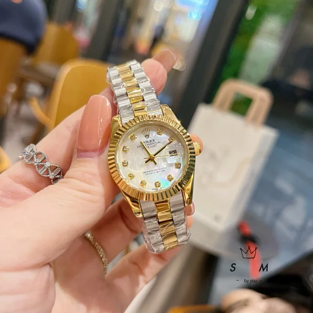 Rolex Watches Datejust crystal-bezel two-tone bracelet watch product detail image 34