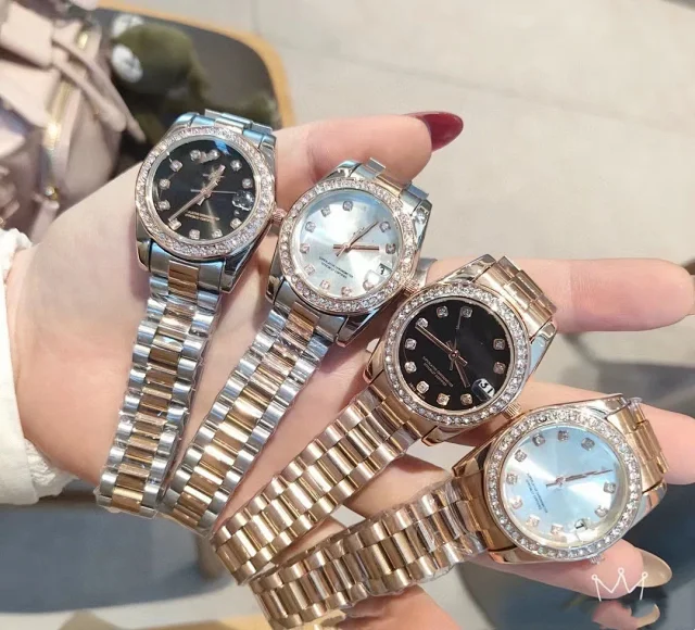 Rolex Watches Datejust crystal-bezel two-tone bracelet watch product detail image 9