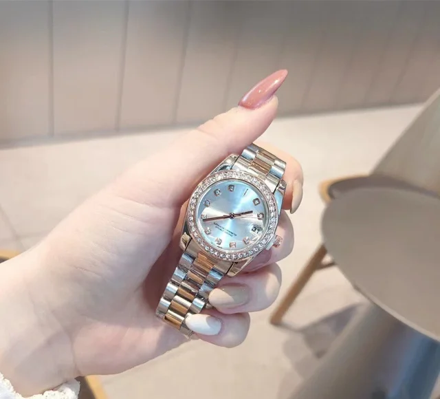 Rolex Watches Datejust crystal-bezel two-tone bracelet watch product detail image 15