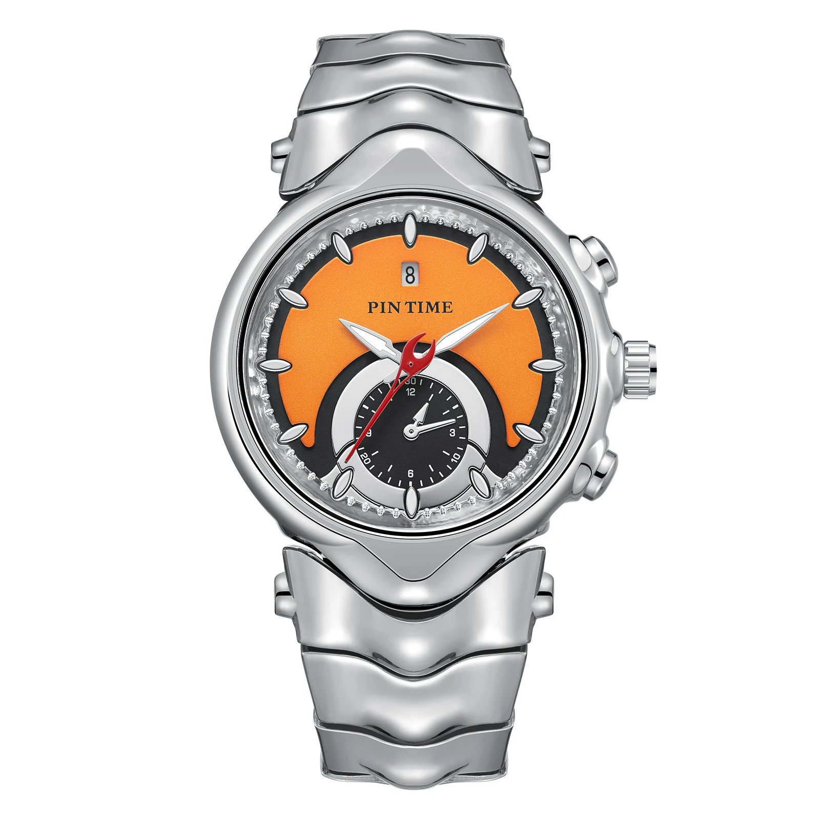 PIN TIME Watches Alien-themed multi-dial bracelet watch — Silver shell yellow [bright surface】