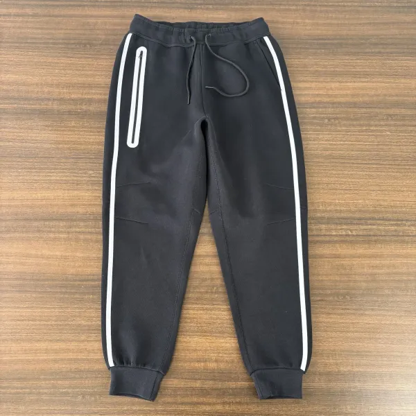 Nike Tech Fleece Joggers Black with Reflective Stripe Sweatpants - 27