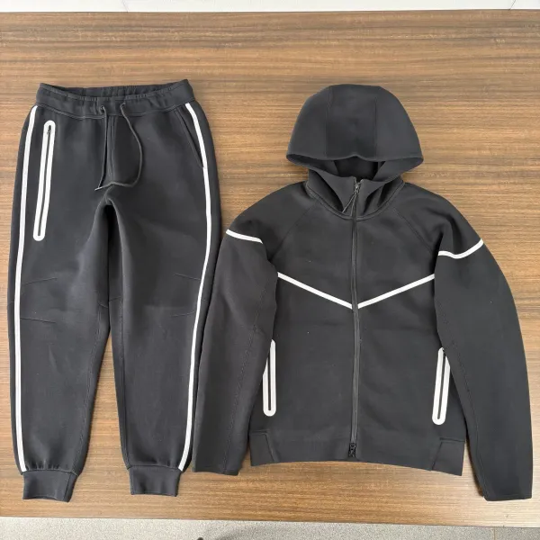 Nike Tech Fleece Joggers Black with Reflective Stripe Sweatpants - 14