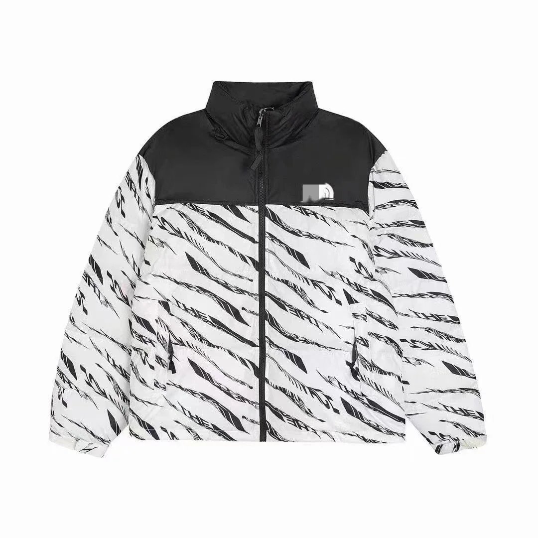 The North Face Down Jackets 1996 color-block puffer jacket — Zebra white