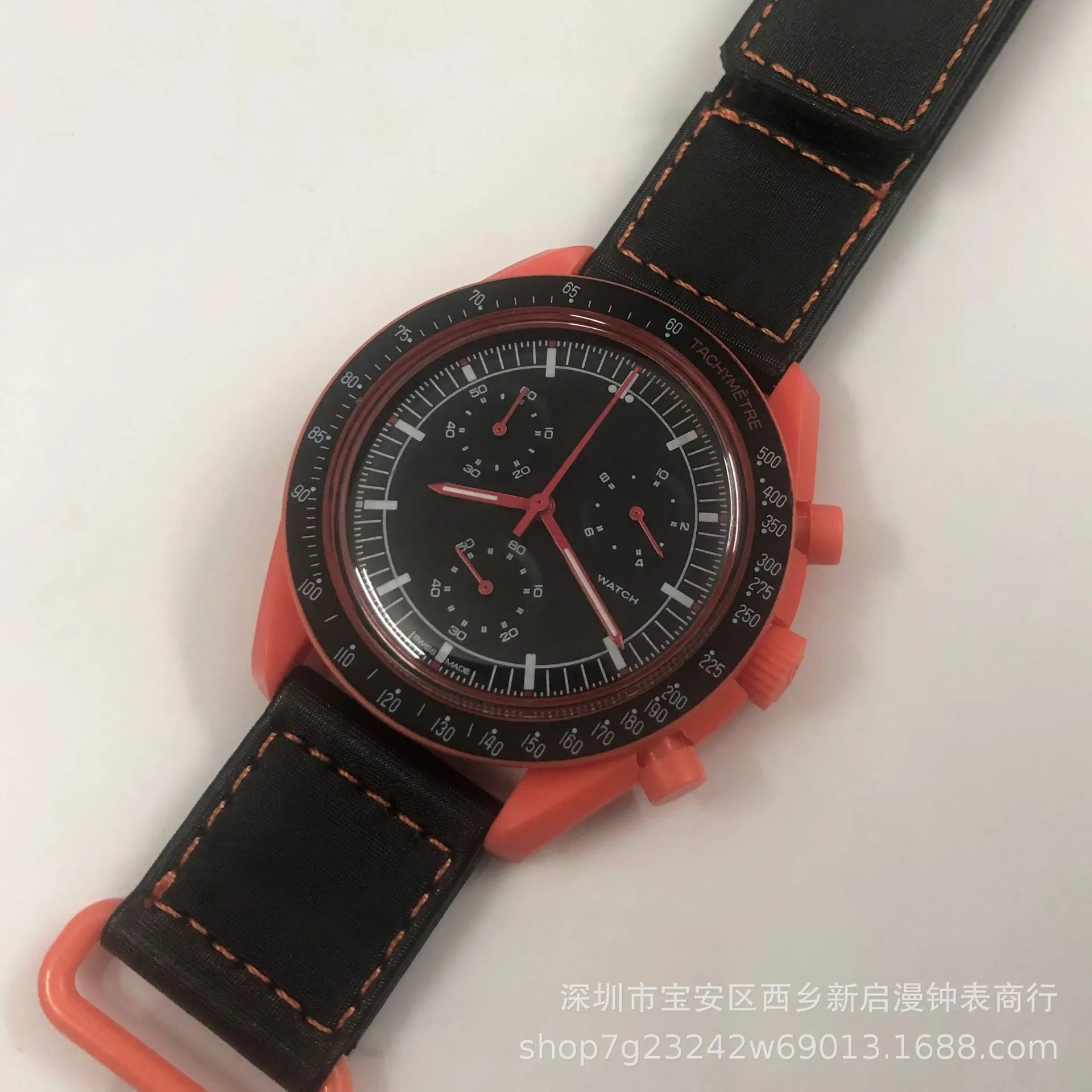 Omega MoonSwatch Mission on Earthphase and Earth chronograph watches — Red