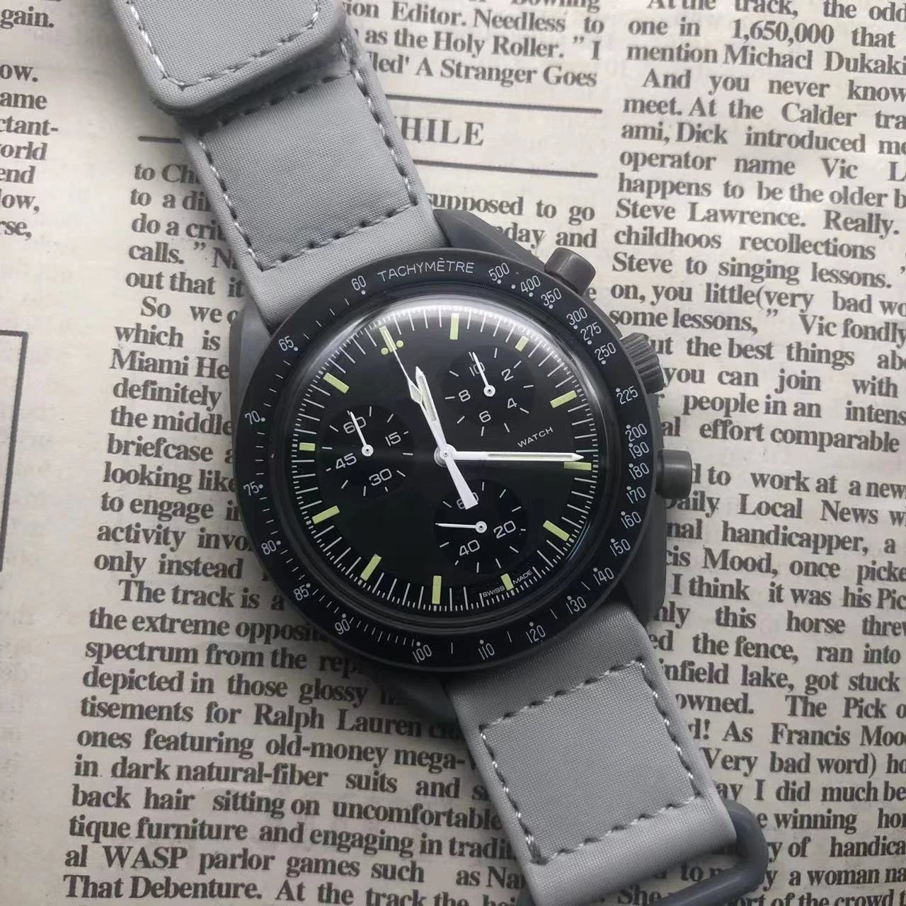 Omega MoonSwatch Mission on Earthphase and Earth chronograph watches — Mercury