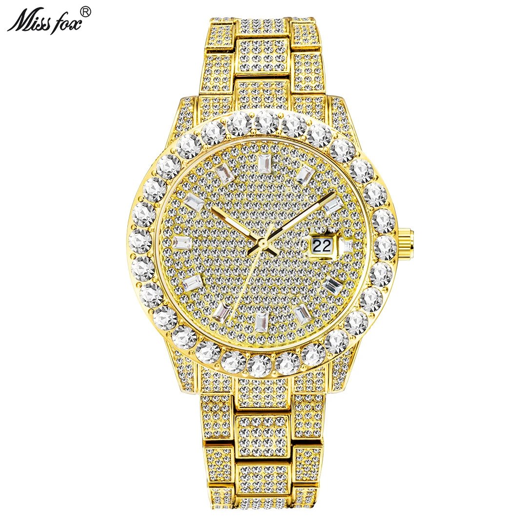 Missfox Watches Crystal-Embellished Quartz Watch with Date Display image 1