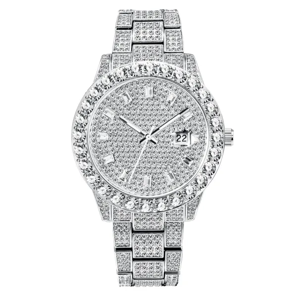 Design Crystal-Embellished Silver Tone Watch Watches - 12