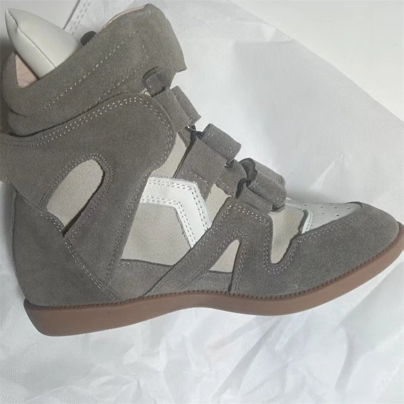 Isabel Marant Sneakers Bekett high-top wedge with hook-and-loop straps — Light gray [custom color]]