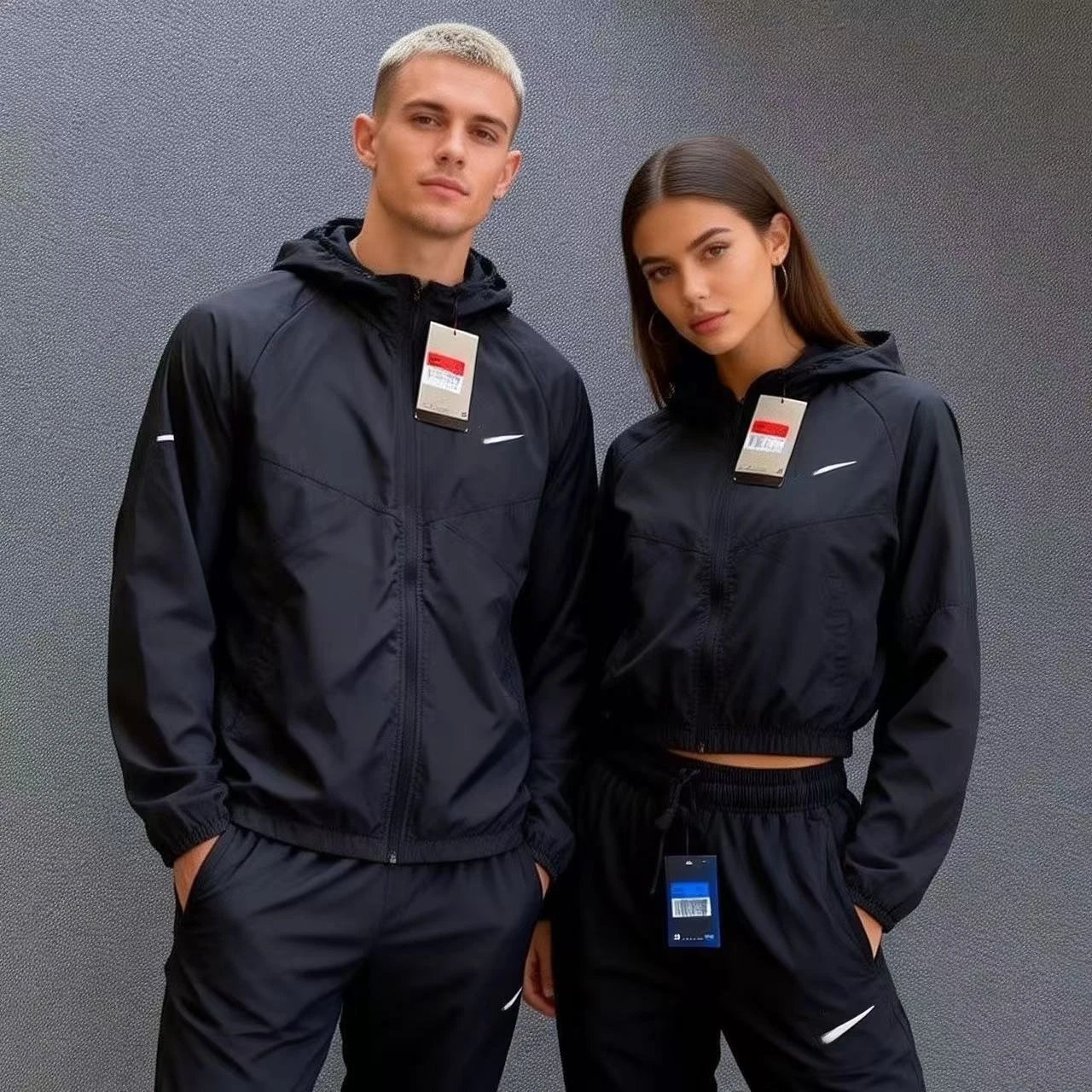 Nike Tracksuits DD4747-084 Hooded Woven Tracksuit — 4747 black suit