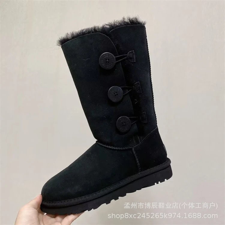 Unbranded Boots Faux Suede Shearling-Lined Snow — 5815 High-top black