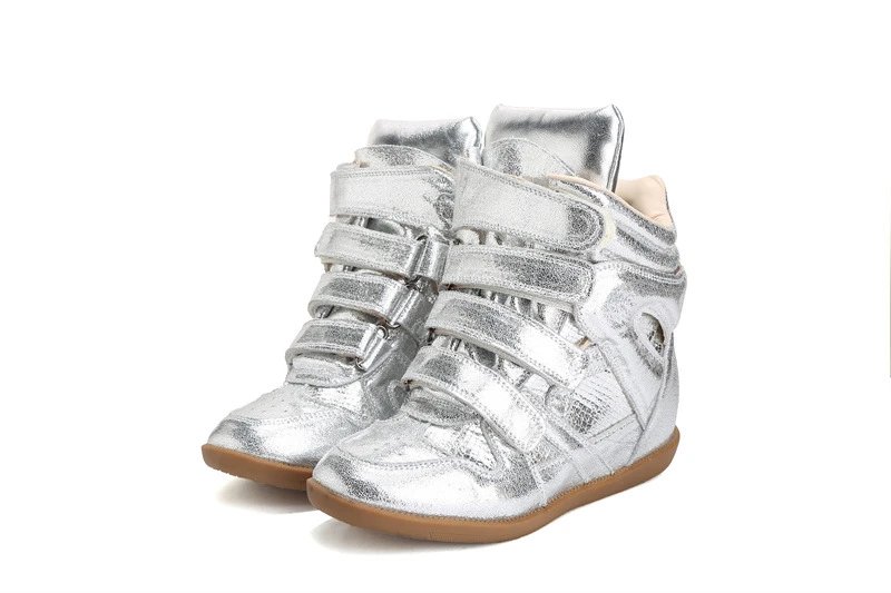 Isabel Marant Sneakers Bekett high-top wedge with hook-and-loop straps — Silver snake pattern [custom color]]