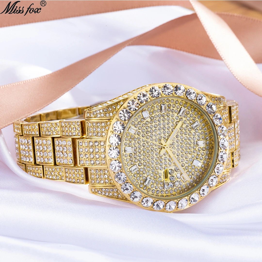 Missfox Watches Crystal-Embellished Quartz Watch with Date Display image 4