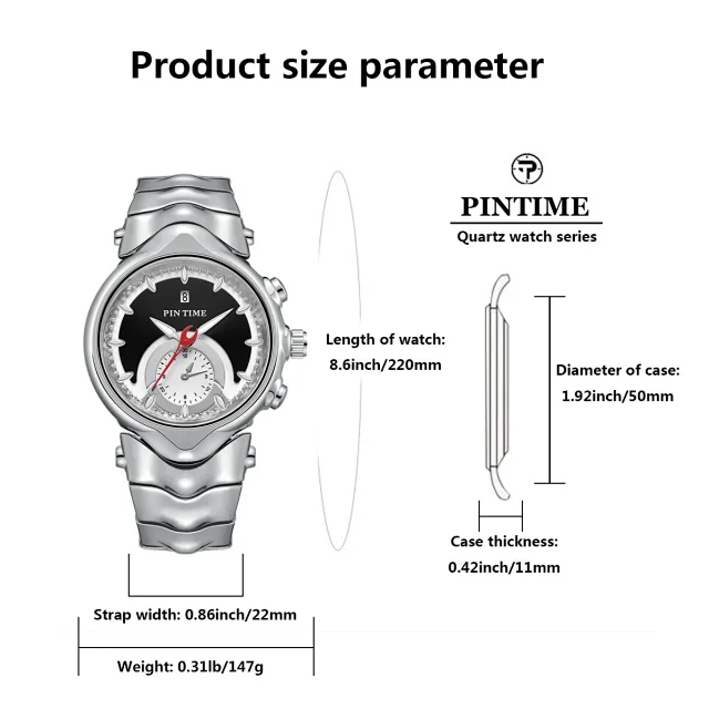 PIN TIME Watches Alien-themed multi-dial bracelet watch product detail image 2