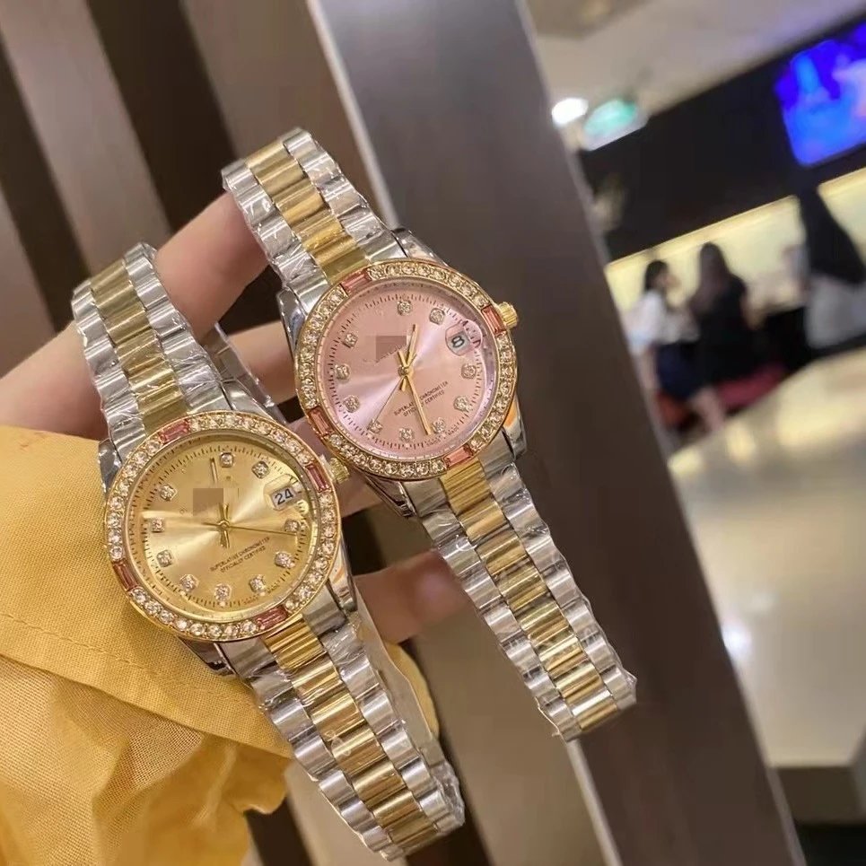 Rolex Watches Datejust crystal-bezel two-tone bracelet watch image 2