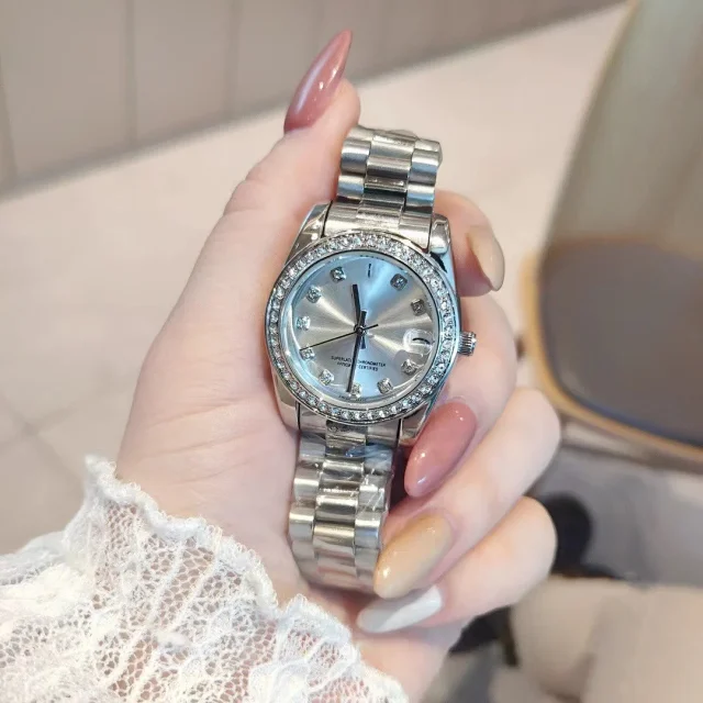 Rolex Watches Datejust crystal-bezel two-tone bracelet watch product detail image 11