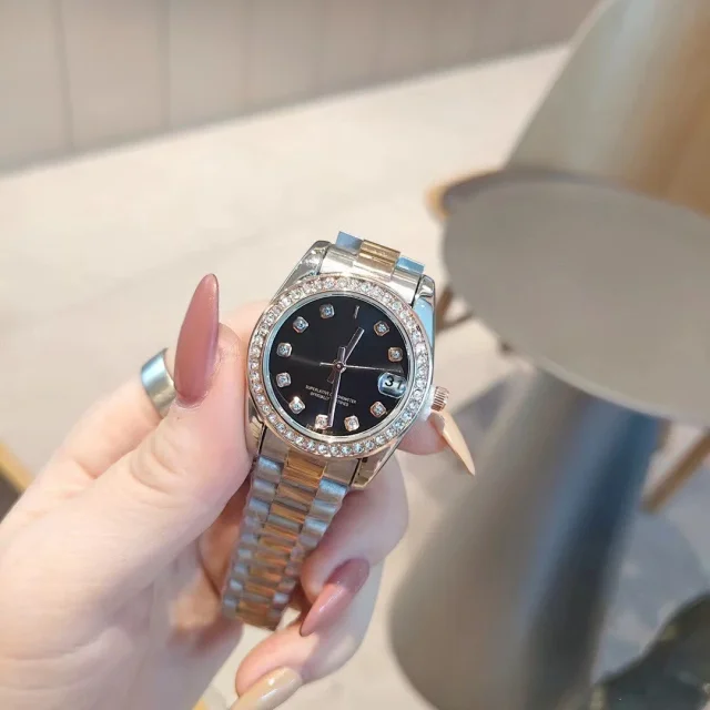 Rolex Watches Datejust crystal-bezel two-tone bracelet watch product detail image 17