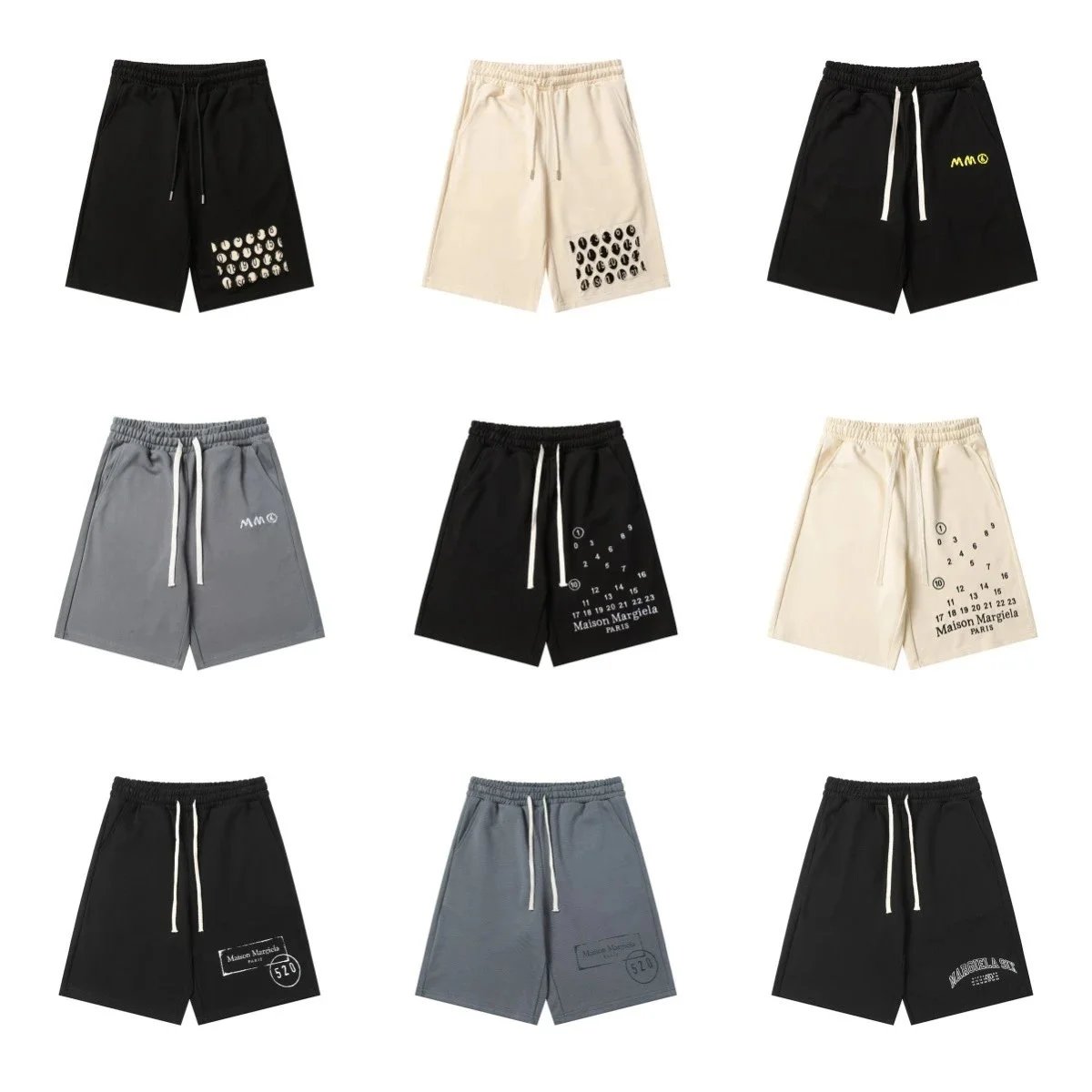 Oversized Drawstring Shorts with Number Print - Summer Trendy Casual Pure Cotton
