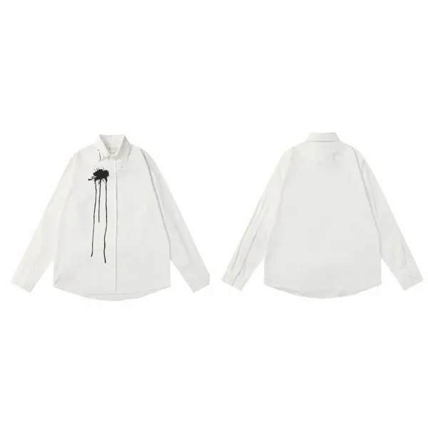 Design Oversized Shirt with Typography Print Black Shirt - 17