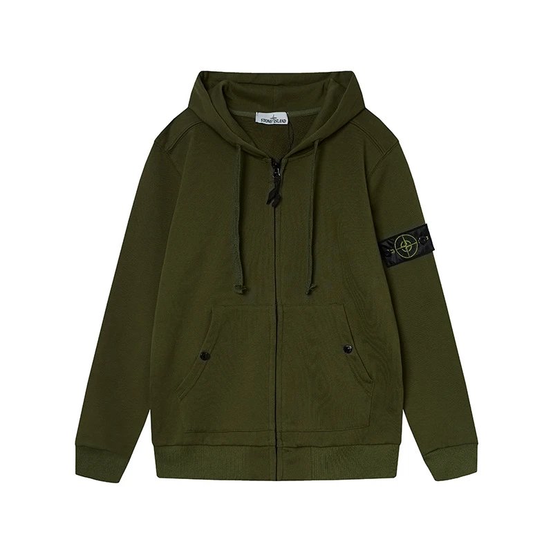 Stone Island Zip-Up Hoodie Black - 6