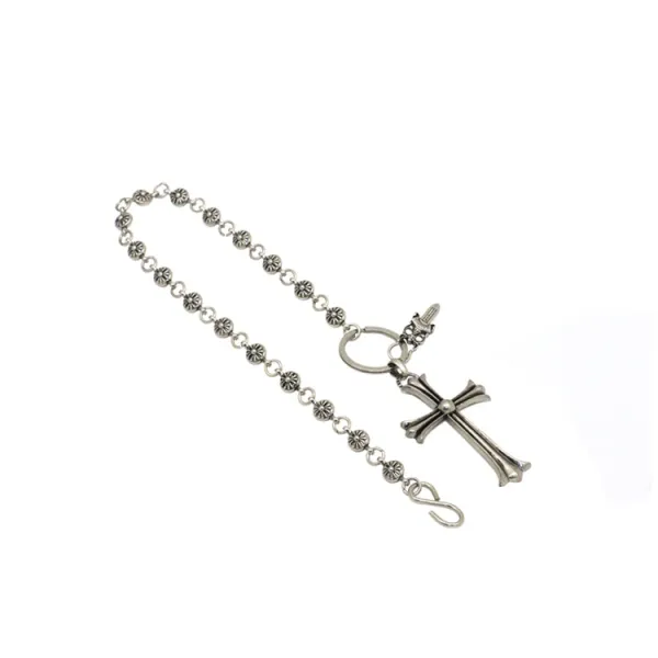 Silver Pearl Cross Chain Bag Strap Accessory - 7