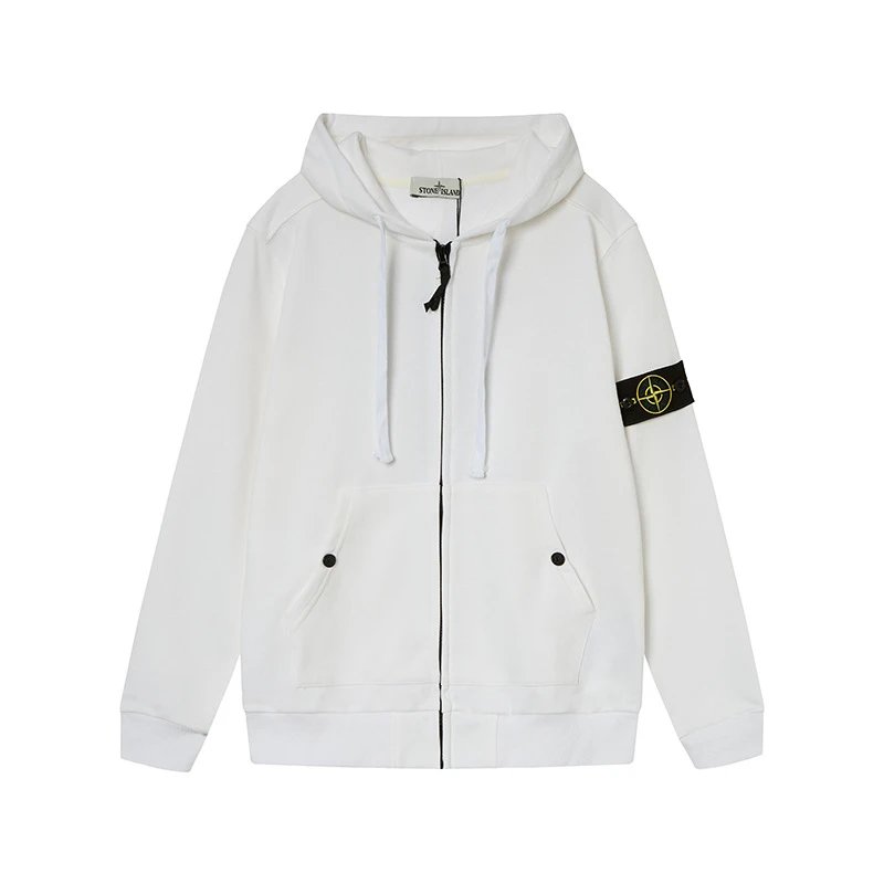 Stone Island Zip-Up Hoodie Black - 10