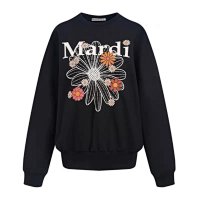 Black: mostly white with floral print