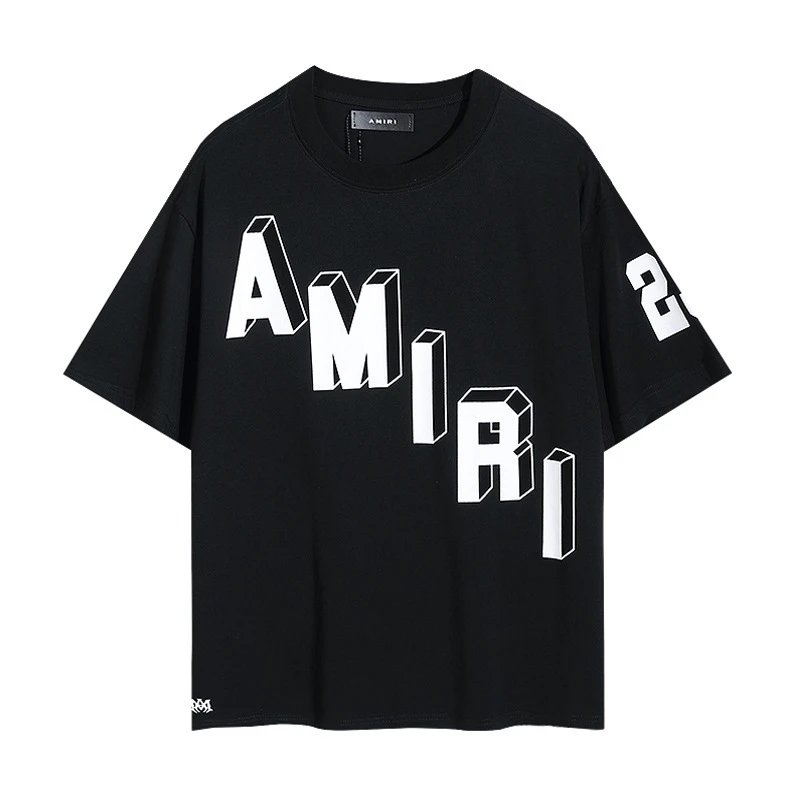 Amiri 3D Block Letter Tee Black