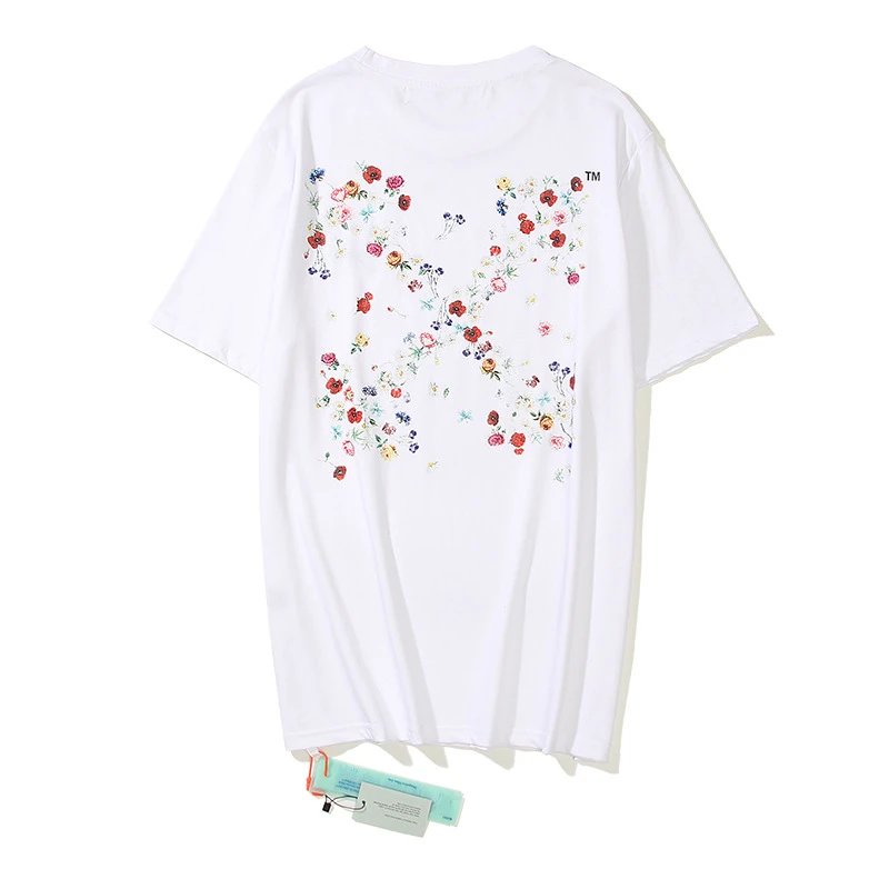 Off-White + Floral Graphic Tee + White