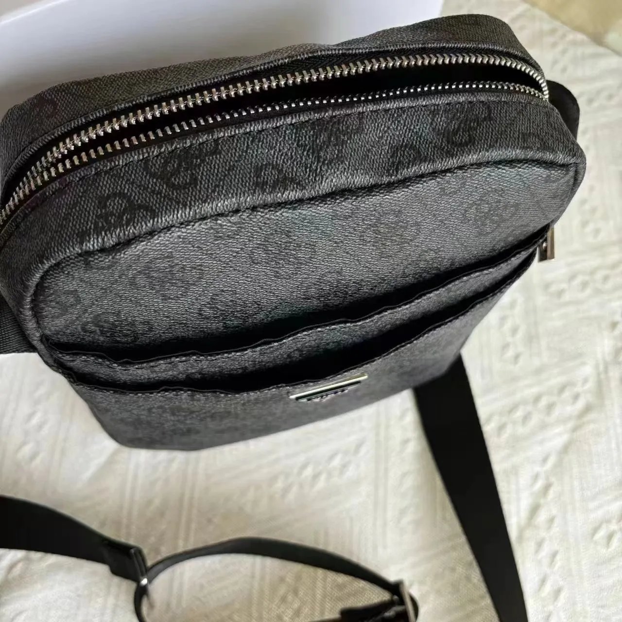 Design Guess Logo Monogram Crossbody Bag Black Crossbody Bags - 13